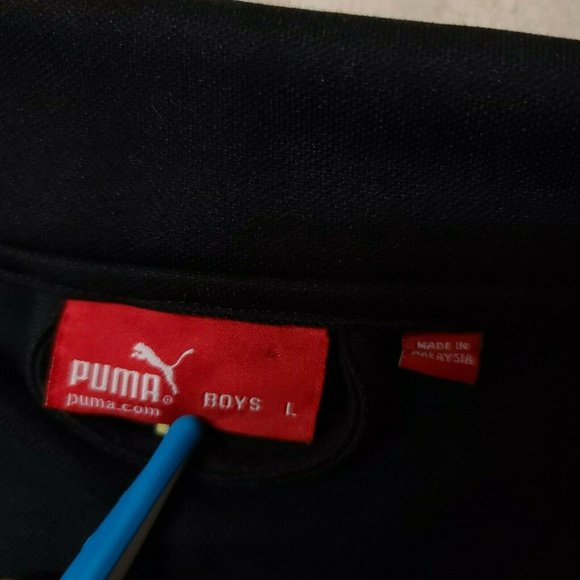 PUMA Boys Large Black Long Sleeve Full Zip Cotton Polyester Track Jacket - Picture 11 of 12